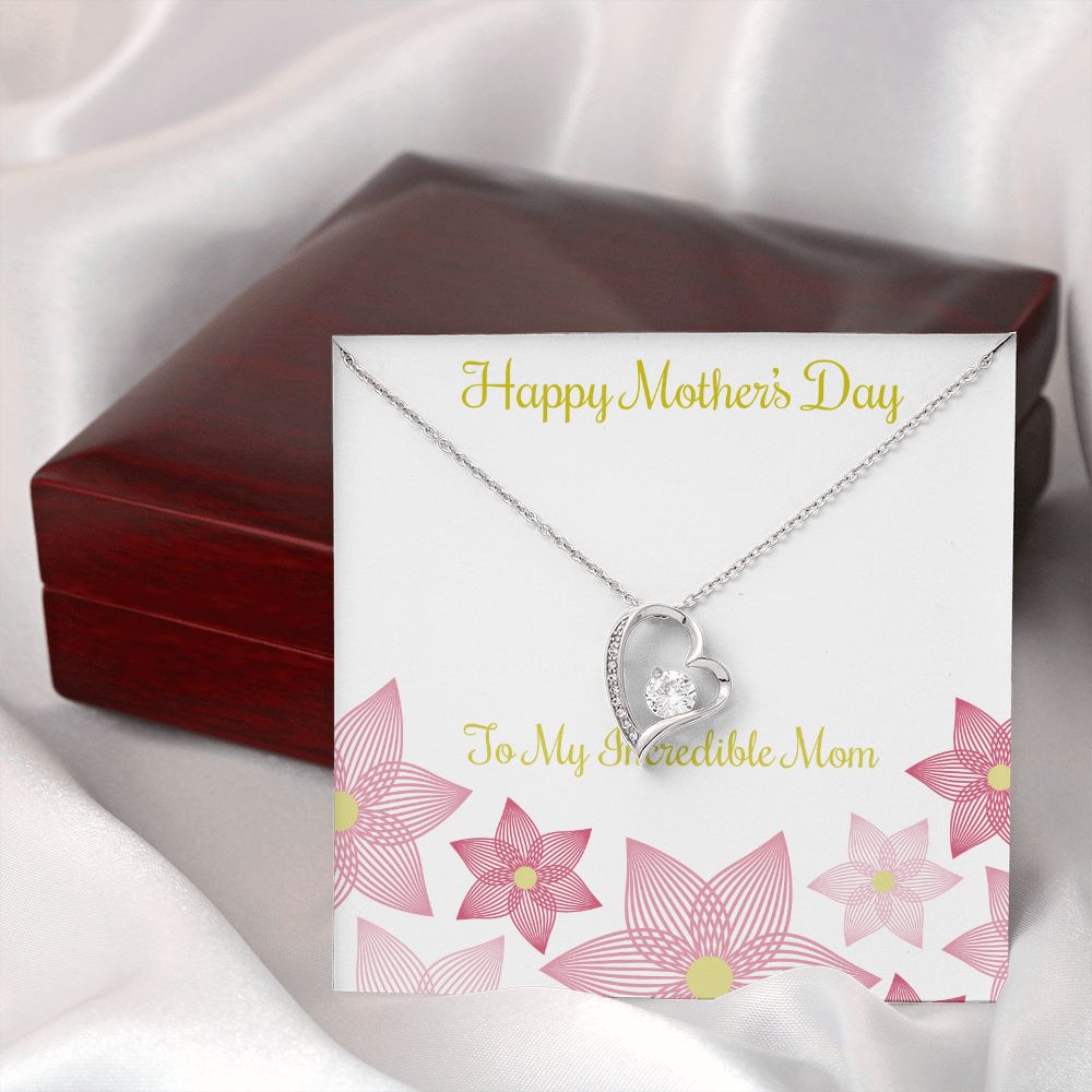 To Mom Incredible Mom Forever Necklace w Message Card-Express Your Love Gifts