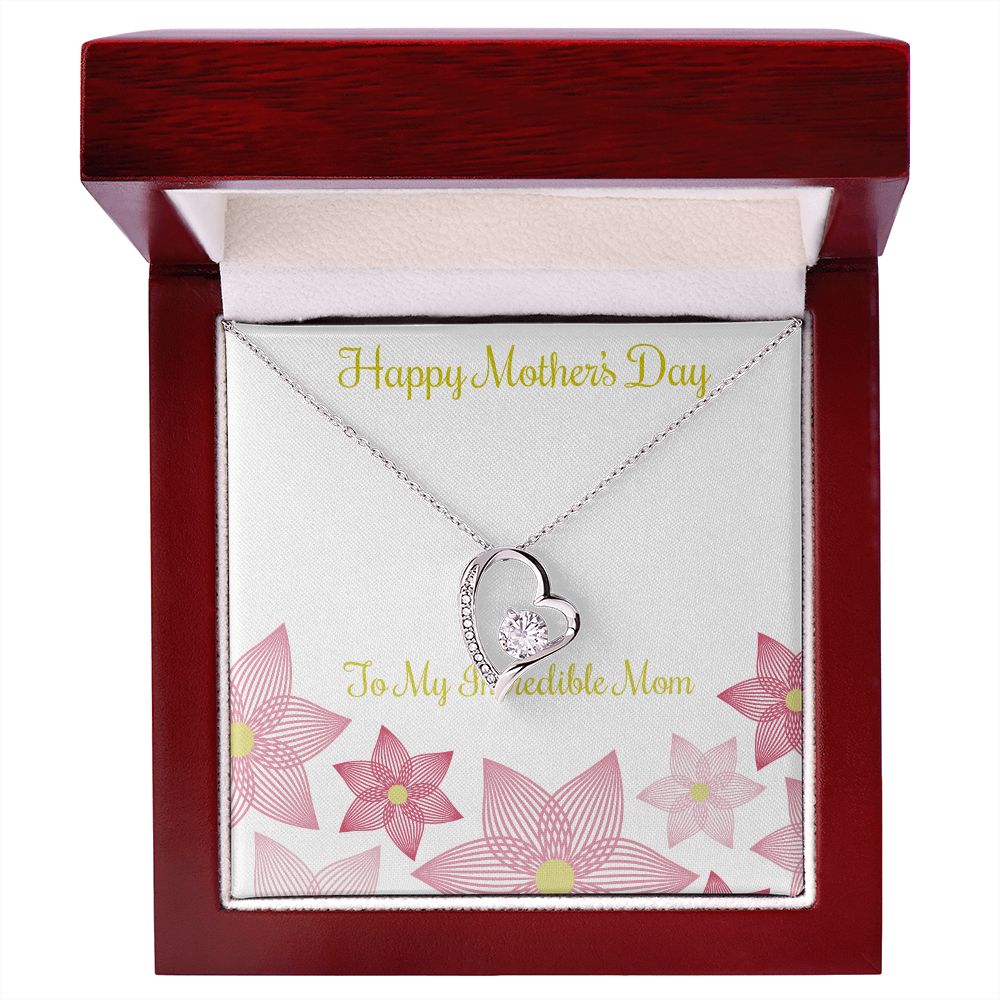 To Mom Incredible Mom Forever Necklace w Message Card-Express Your Love Gifts