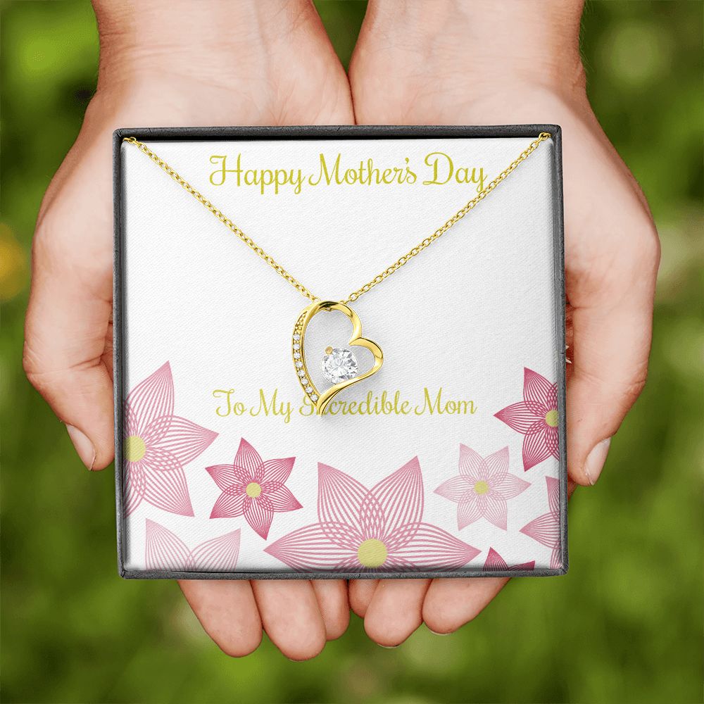 To Mom Incredible Mom Forever Necklace w Message Card-Express Your Love Gifts