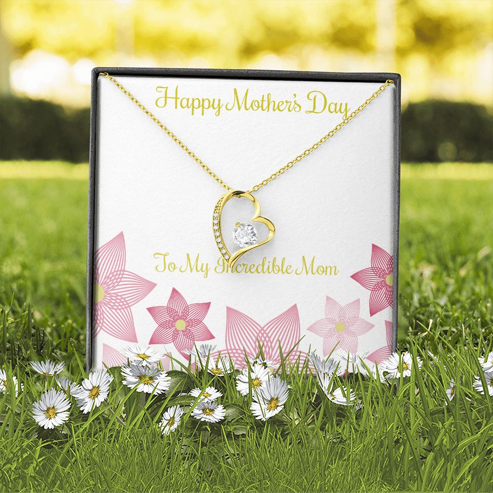 To Mom Incredible Mom Forever Necklace w Message Card-Express Your Love Gifts