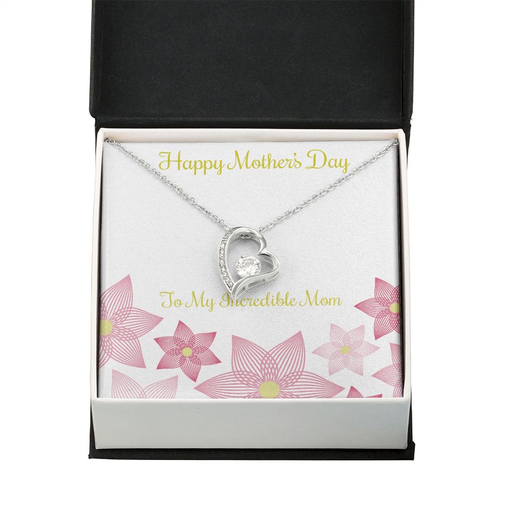 To Mom Incredible Mom Forever Necklace w Message Card-Express Your Love Gifts