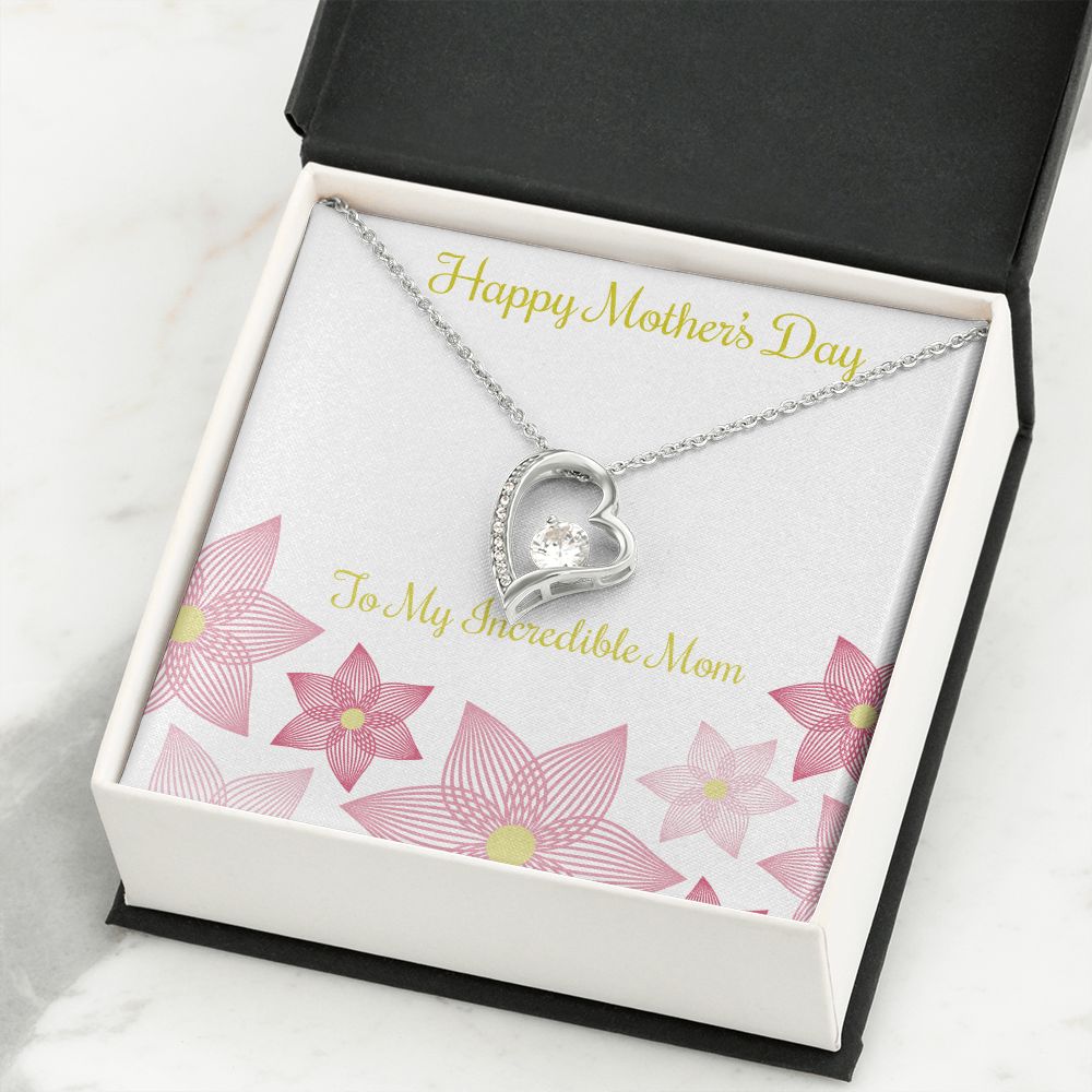 To Mom Incredible Mom Forever Necklace w Message Card-Express Your Love Gifts