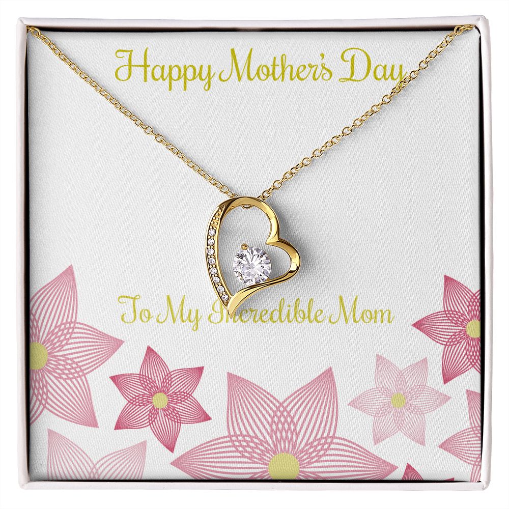 To Mom Incredible Mom Forever Necklace w Message Card-Express Your Love Gifts