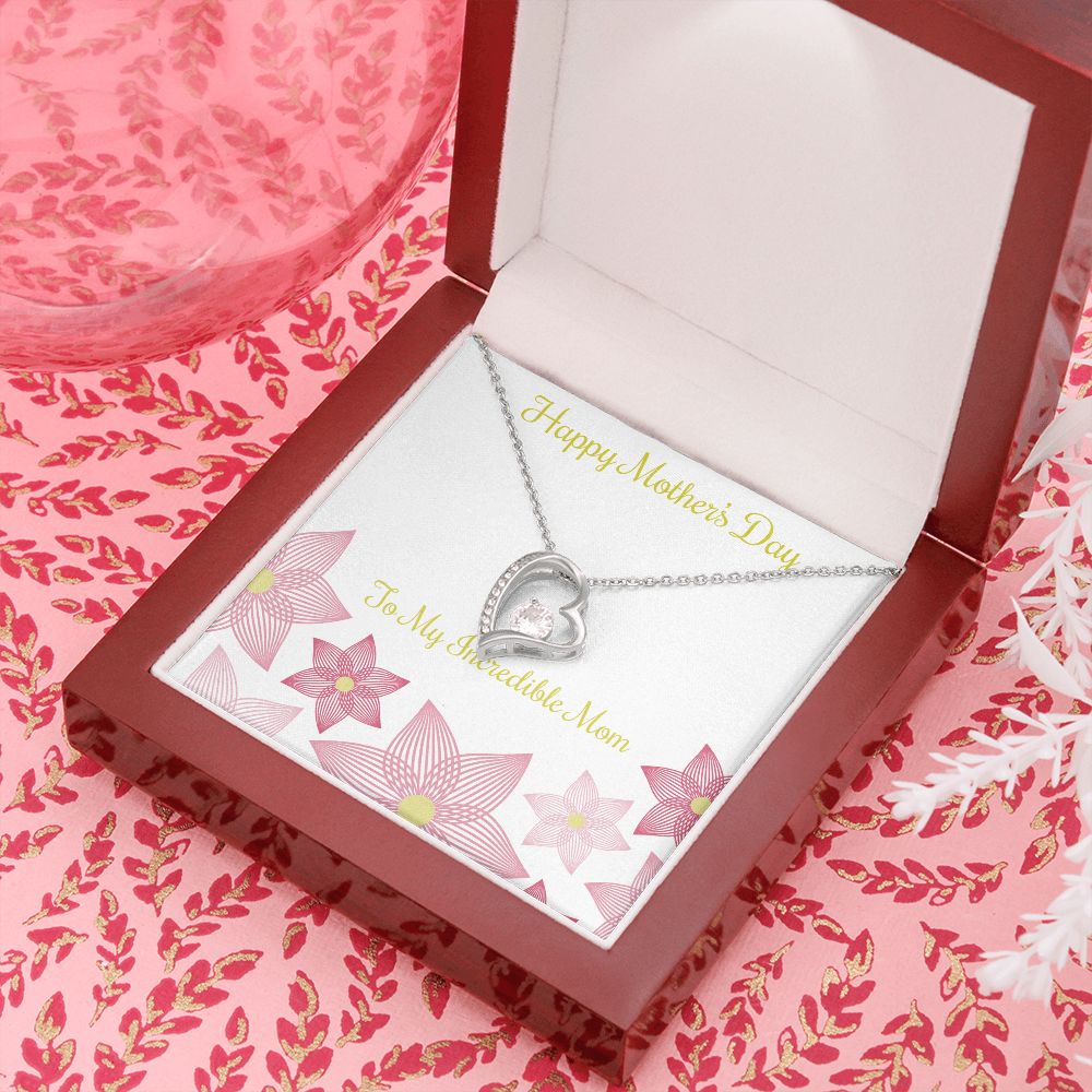 To Mom Incredible Mom Forever Necklace w Message Card-Express Your Love Gifts