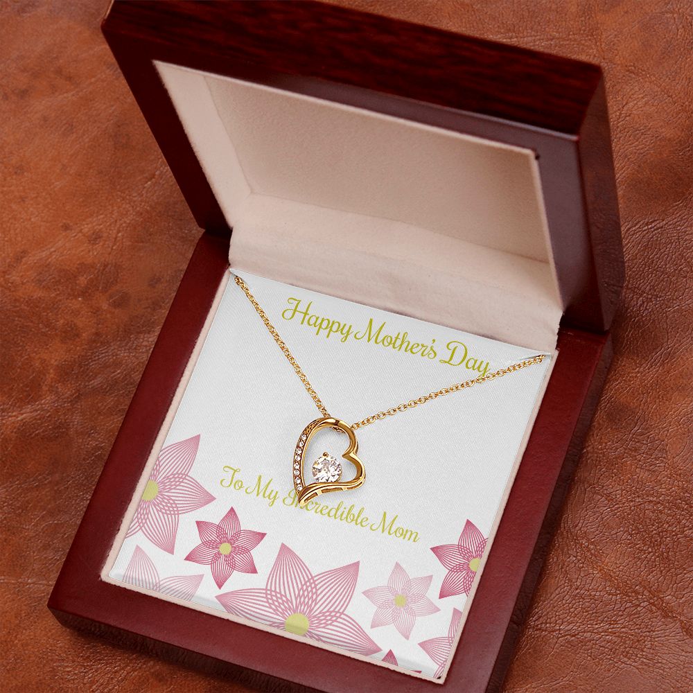 To Mom Incredible Mom Forever Necklace w Message Card-Express Your Love Gifts