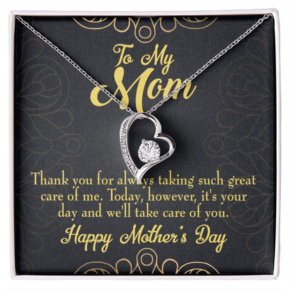 To Mom It's Your Day Forever Necklace w Message Card-Express Your Love Gifts