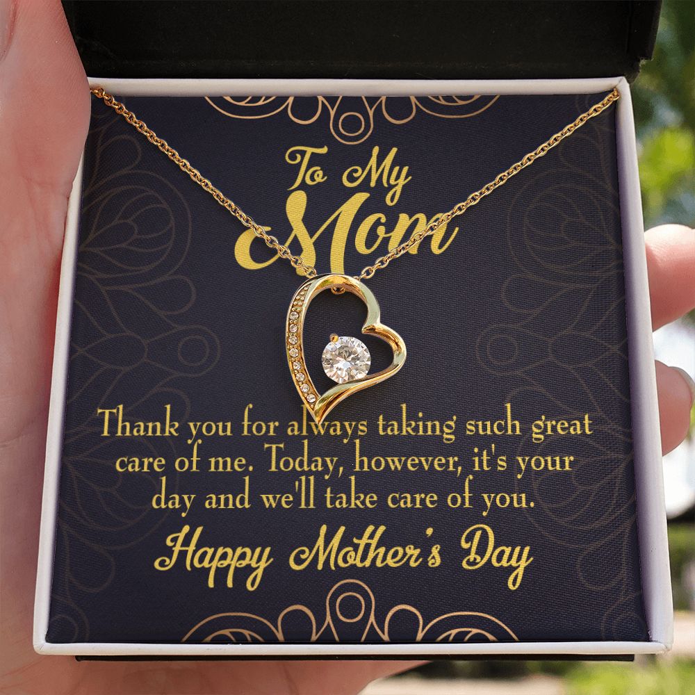 To Mom It's Your Day Forever Necklace w Message Card-Express Your Love Gifts