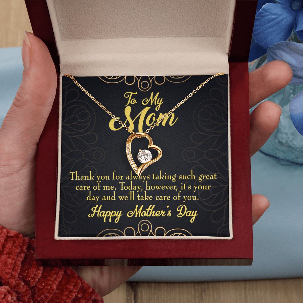 To Mom It's Your Day Forever Necklace w Message Card-Express Your Love Gifts