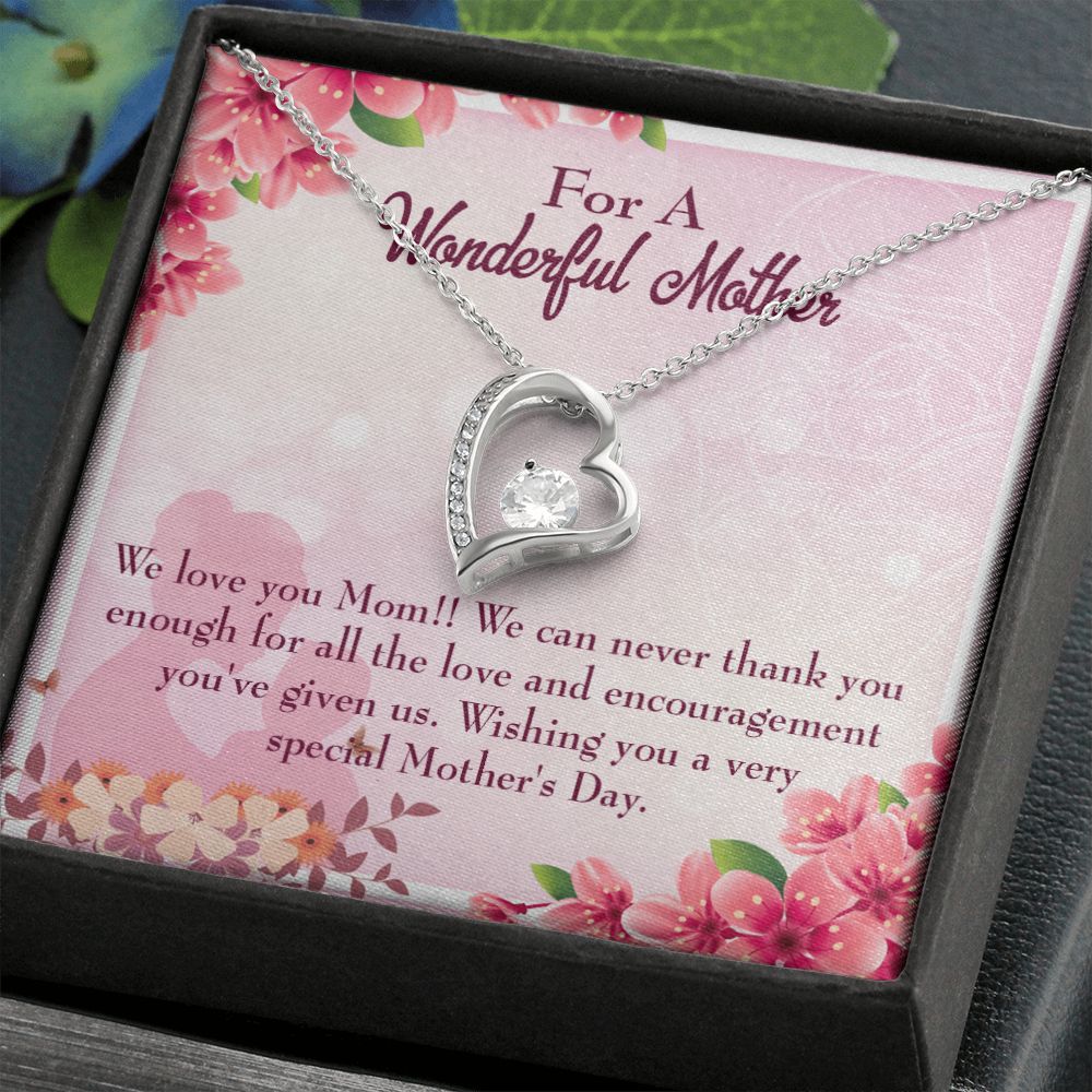 To Mom Love and Encouragement Forever Necklace w Message Card-Express Your Love Gifts