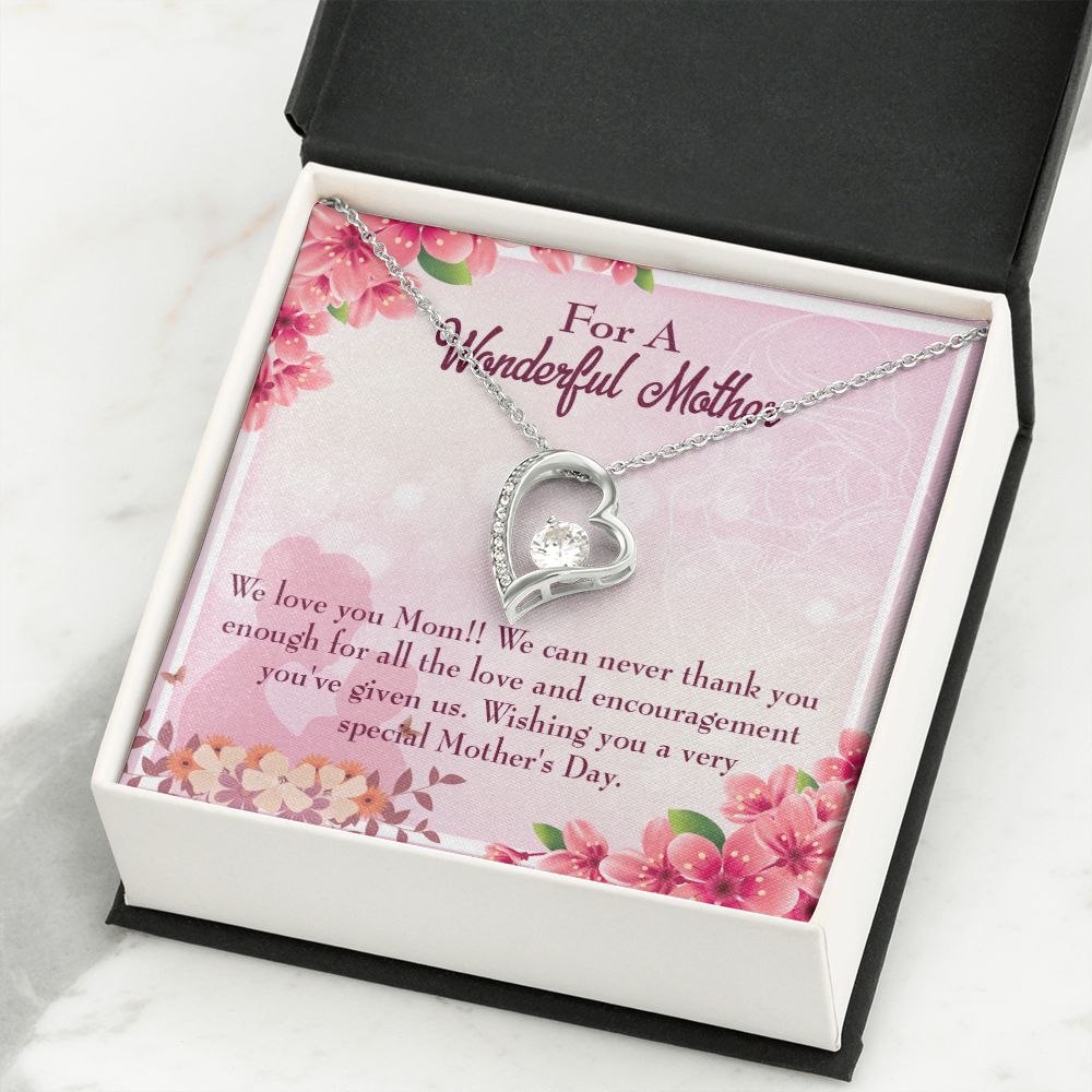 To Mom Love and Encouragement Forever Necklace w Message Card-Express Your Love Gifts