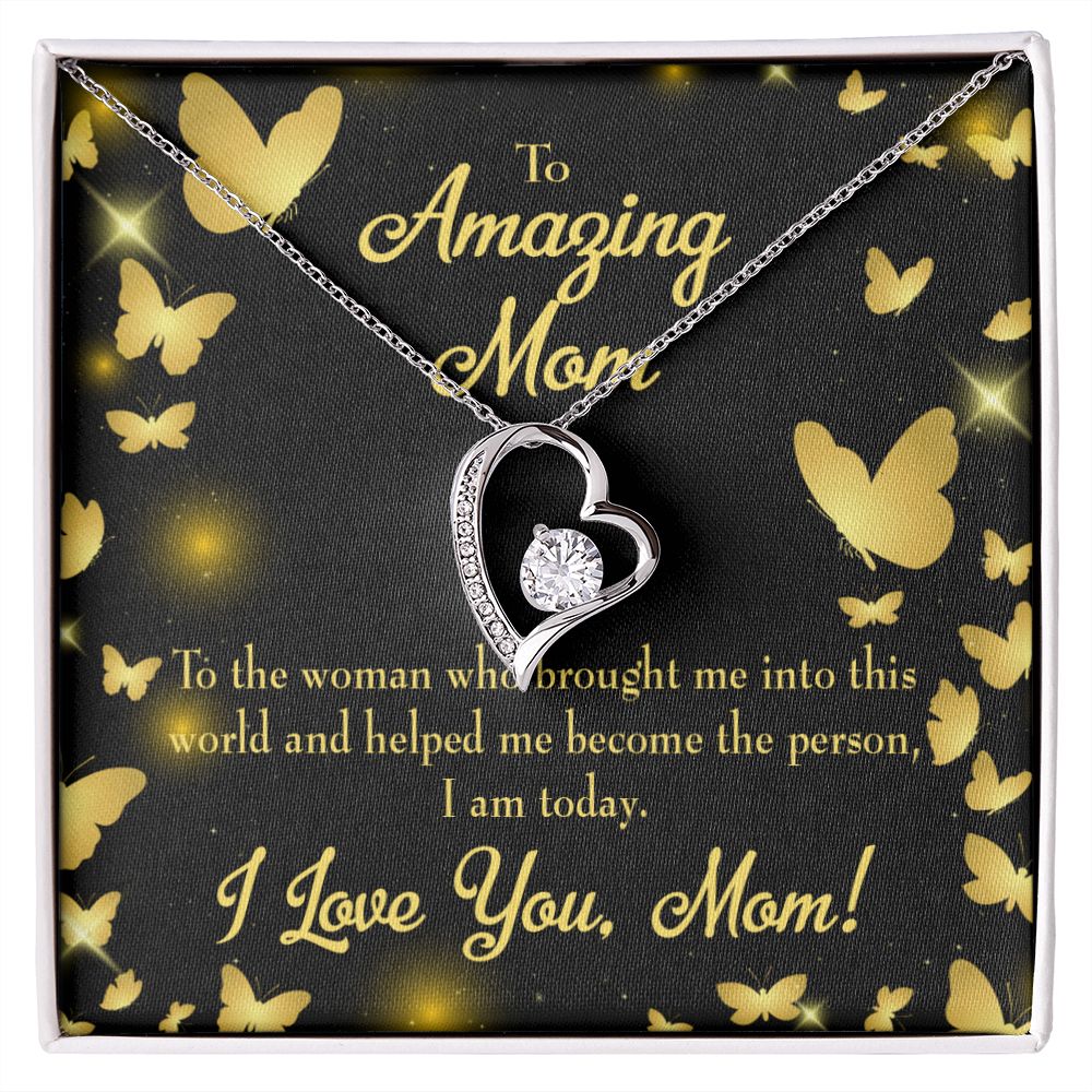 To Mom Love you Mom! Forever Necklace w Message Card-Express Your Love Gifts