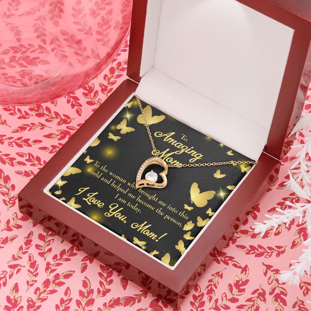 To Mom Love you Mom! Forever Necklace w Message Card-Express Your Love Gifts