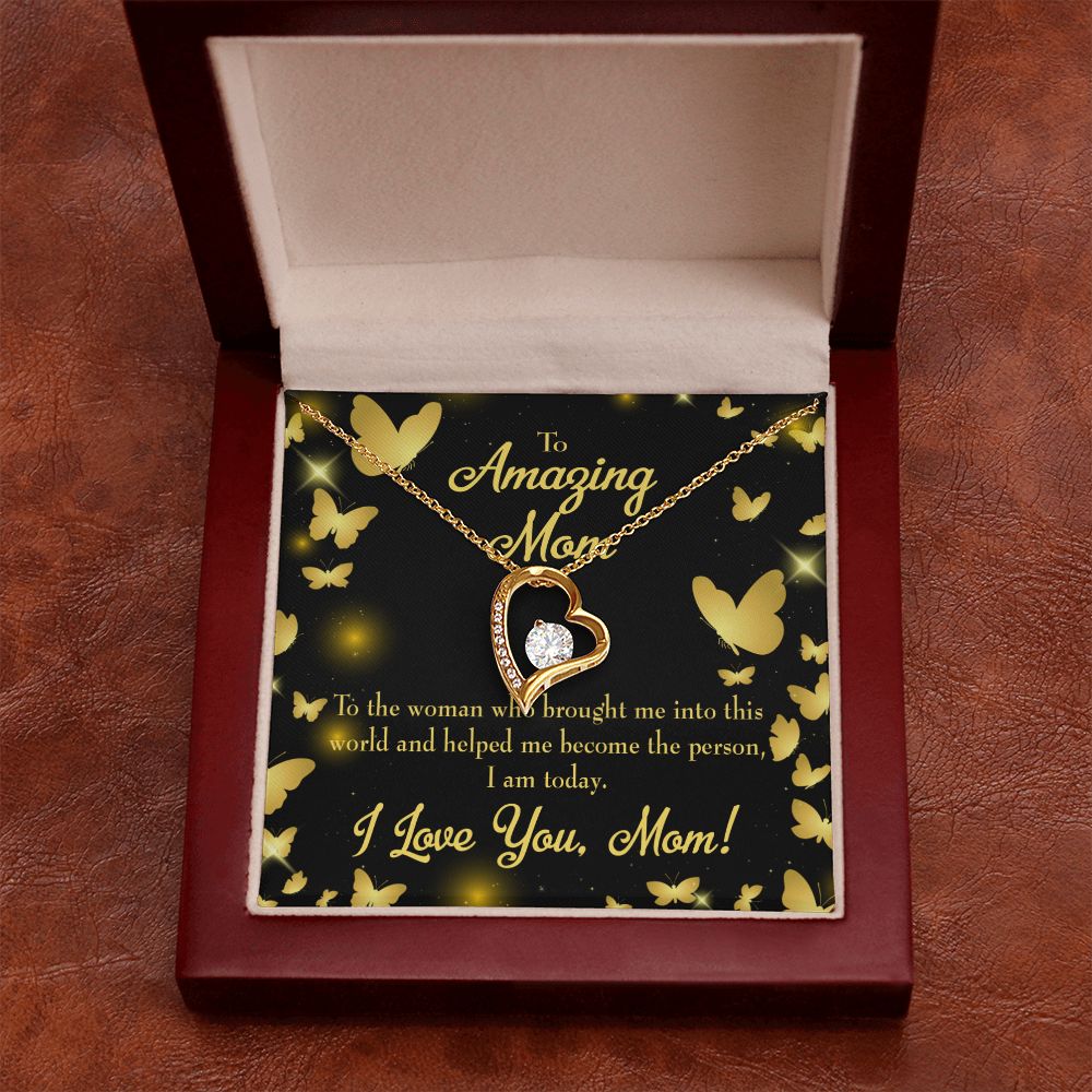 To Mom Love you Mom! Forever Necklace w Message Card-Express Your Love Gifts