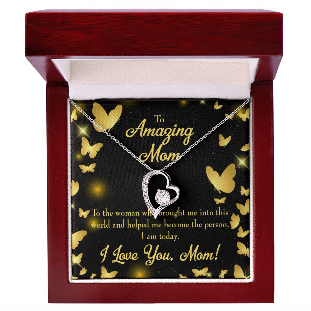 To Mom Love you Mom! Forever Necklace w Message Card-Express Your Love Gifts