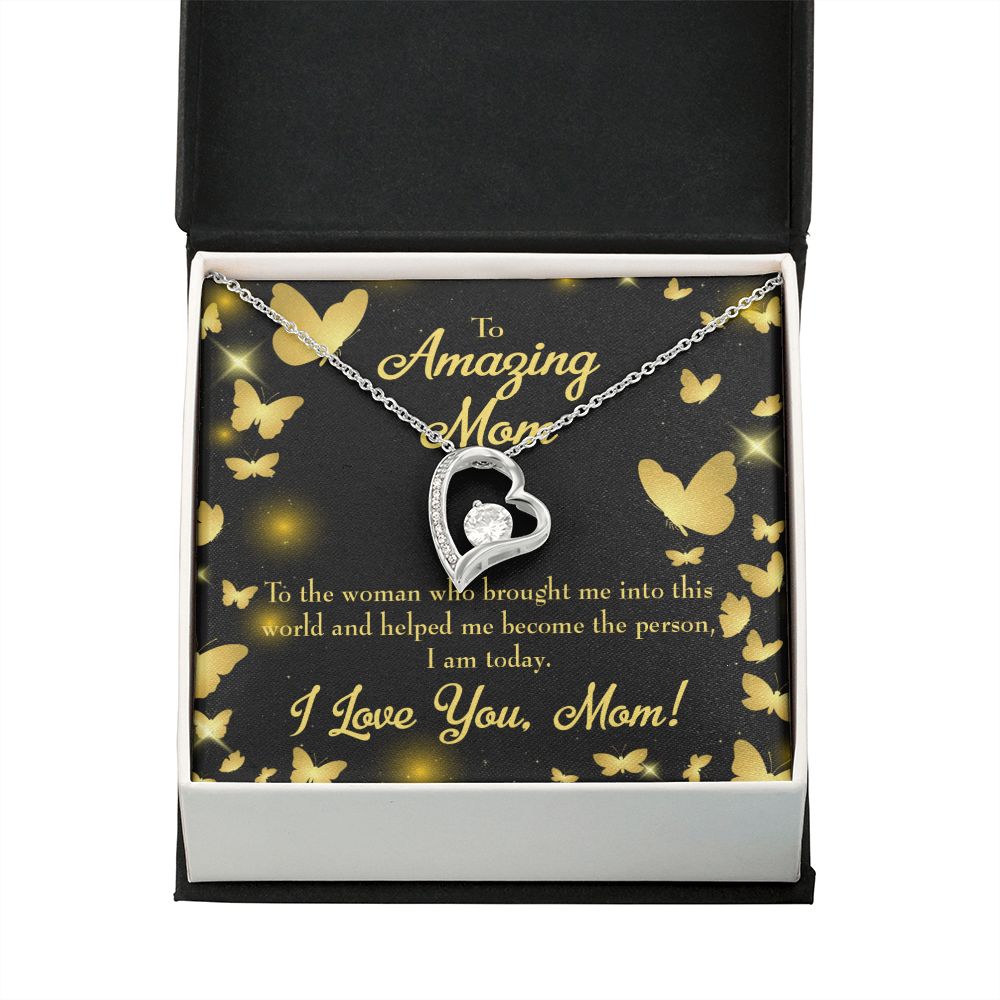 To Mom Love you Mom! Forever Necklace w Message Card-Express Your Love Gifts