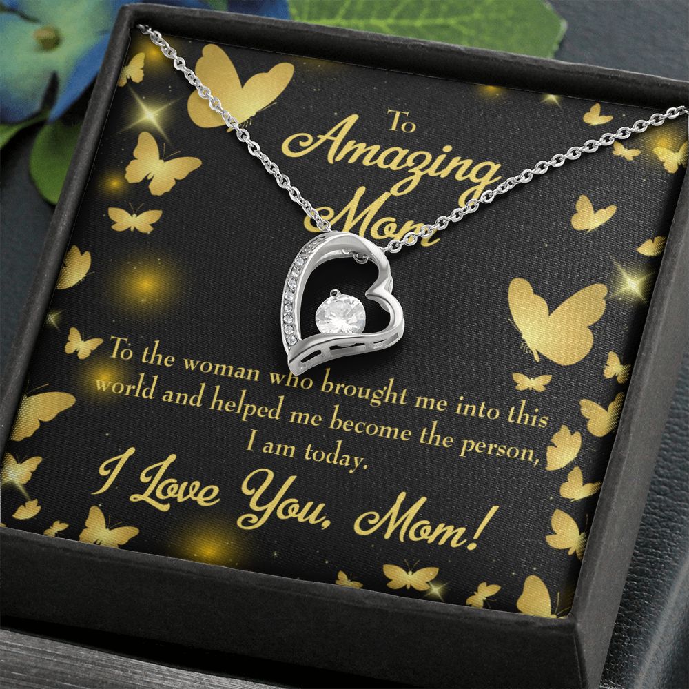To Mom Love you Mom! Forever Necklace w Message Card-Express Your Love Gifts