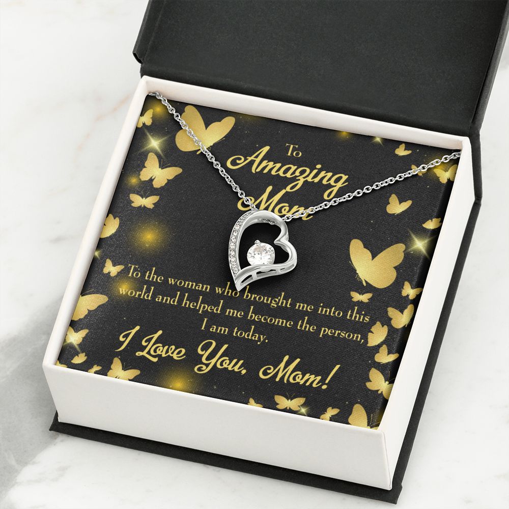 To Mom Love you Mom! Forever Necklace w Message Card-Express Your Love Gifts