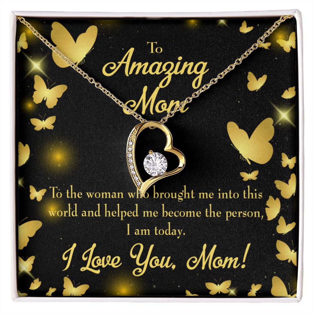 To Mom Love you Mom! Forever Necklace w Message Card-Express Your Love Gifts