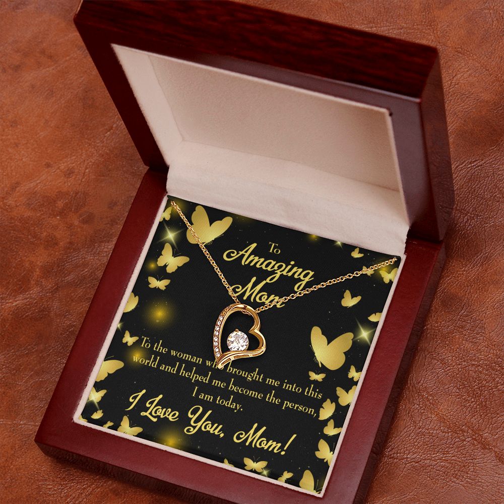 To Mom Love you Mom! Forever Necklace w Message Card-Express Your Love Gifts