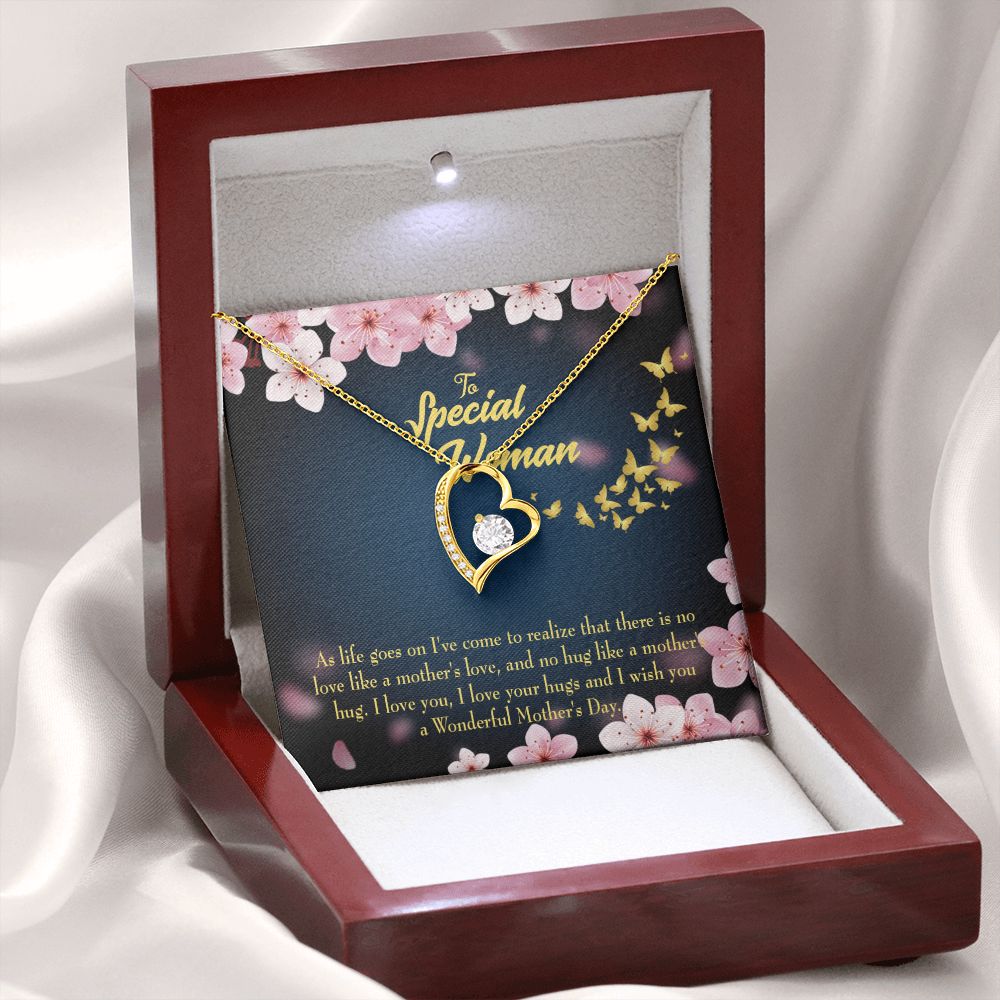 To Mom Love Your Hugs Forever Necklace w Message Card-Express Your Love Gifts