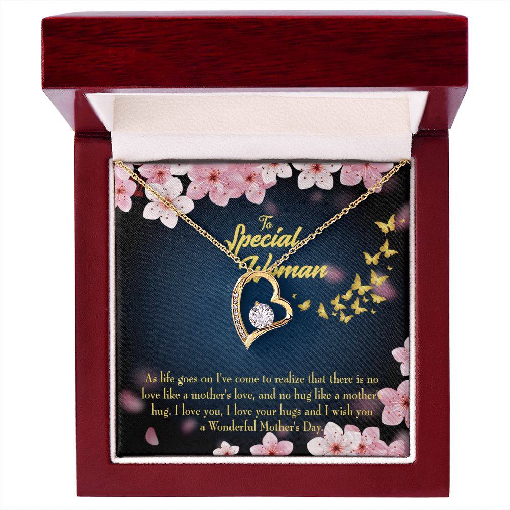 To Mom Love Your Hugs Forever Necklace w Message Card-Express Your Love Gifts