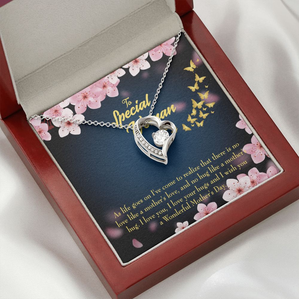 To Mom Love Your Hugs Forever Necklace w Message Card-Express Your Love Gifts