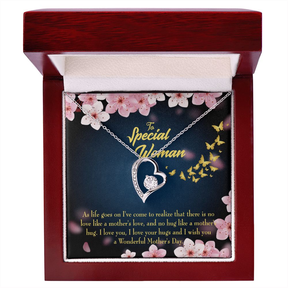 To Mom Love Your Hugs Forever Necklace w Message Card-Express Your Love Gifts