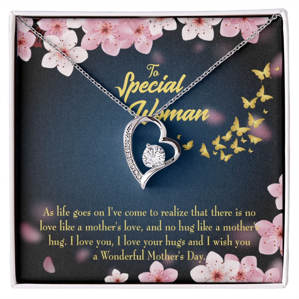 To Mom Love Your Hugs Forever Necklace w Message Card-Express Your Love Gifts