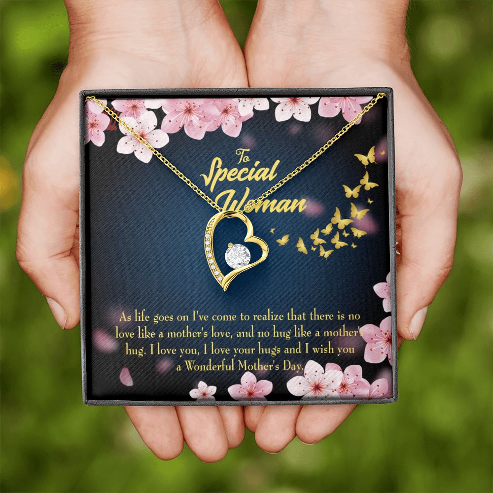 To Mom Love Your Hugs Forever Necklace w Message Card-Express Your Love Gifts