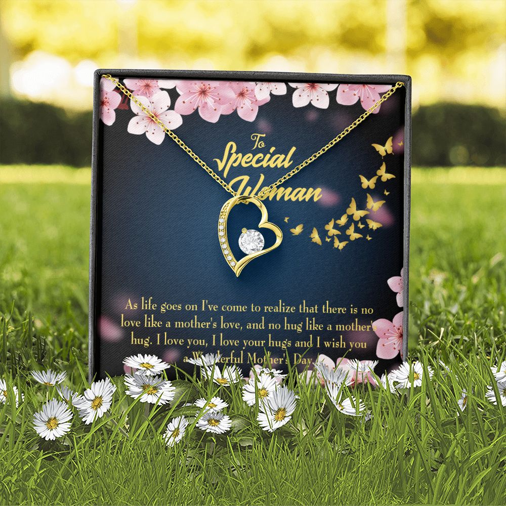 To Mom Love Your Hugs Forever Necklace w Message Card-Express Your Love Gifts