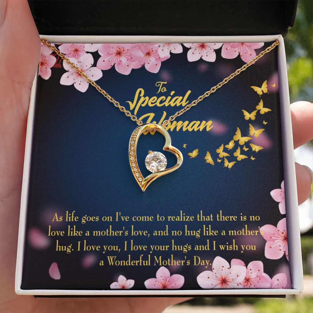 To Mom Love Your Hugs Forever Necklace w Message Card-Express Your Love Gifts