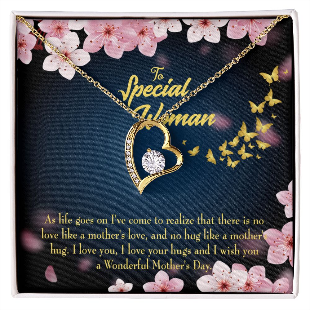 To Mom Love Your Hugs Forever Necklace w Message Card-Express Your Love Gifts