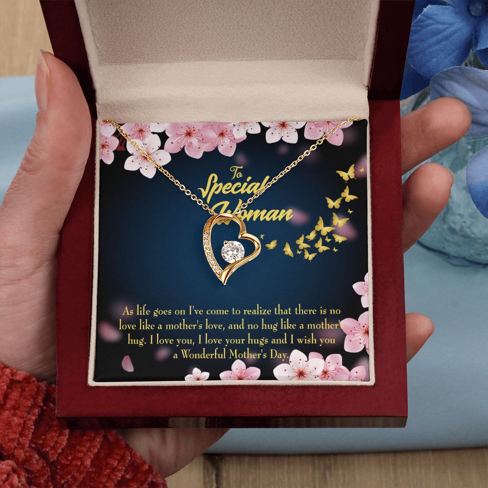 To Mom Love Your Hugs Forever Necklace w Message Card-Express Your Love Gifts