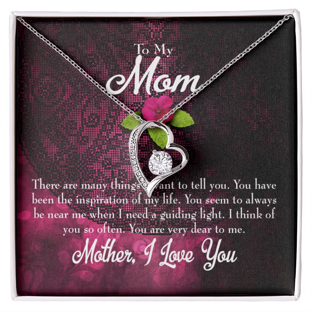 To Mom Message to Mother Forever Necklace w Message Card-Express Your Love Gifts