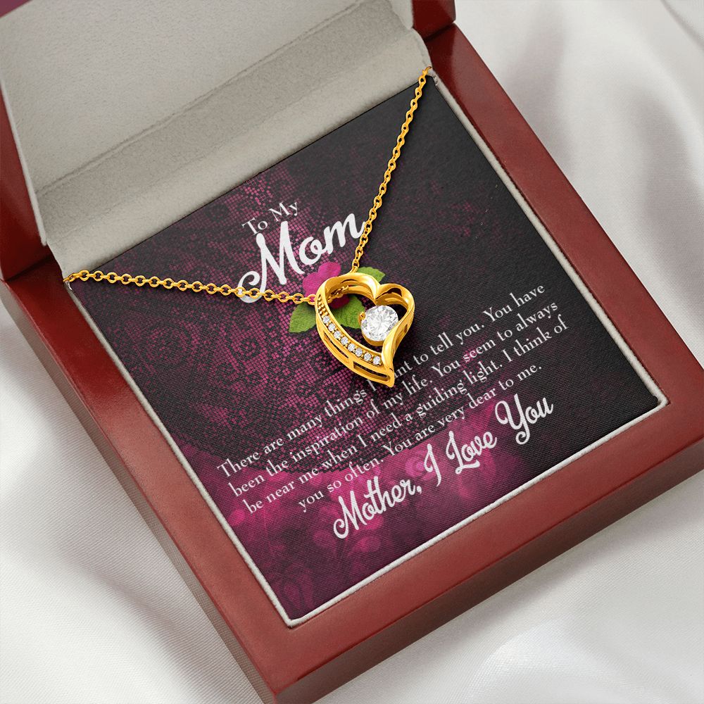 To Mom Message to Mother Forever Necklace w Message Card-Express Your Love Gifts