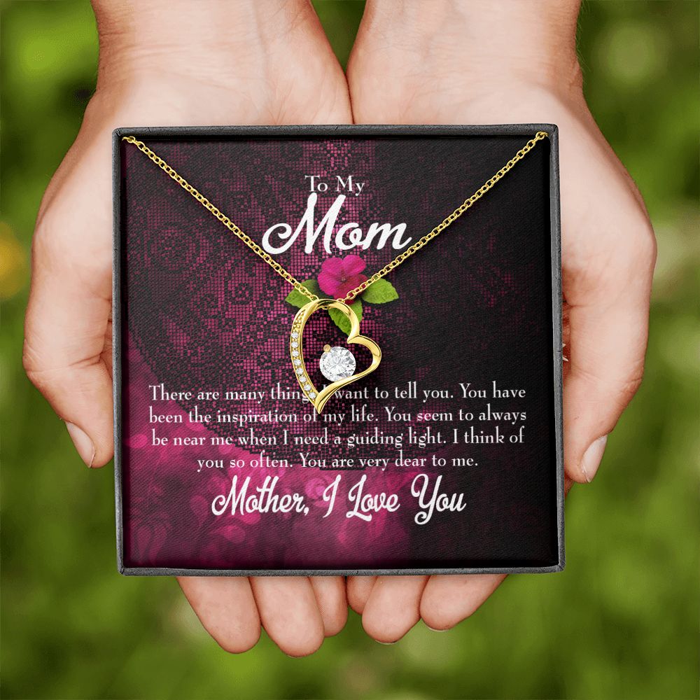 To Mom Message to Mother Forever Necklace w Message Card-Express Your Love Gifts