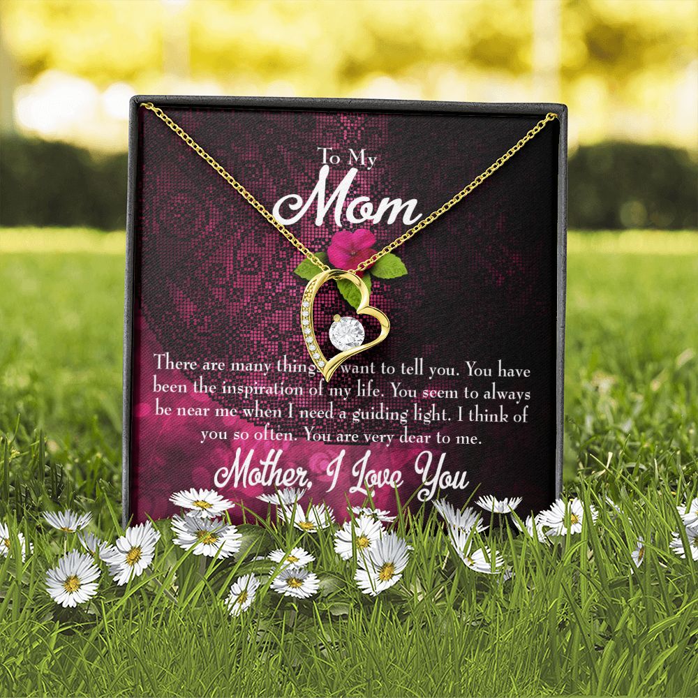 To Mom Message to Mother Forever Necklace w Message Card-Express Your Love Gifts