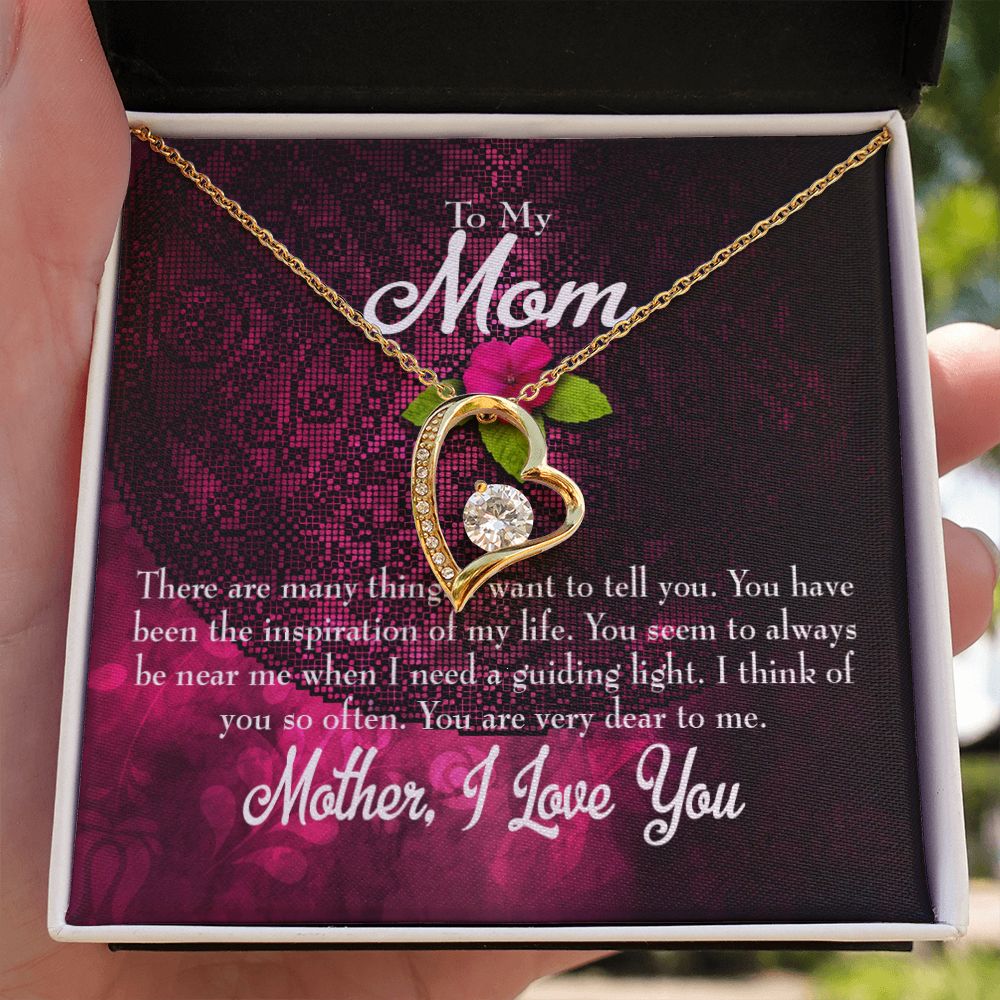 To Mom Message to Mother Forever Necklace w Message Card-Express Your Love Gifts