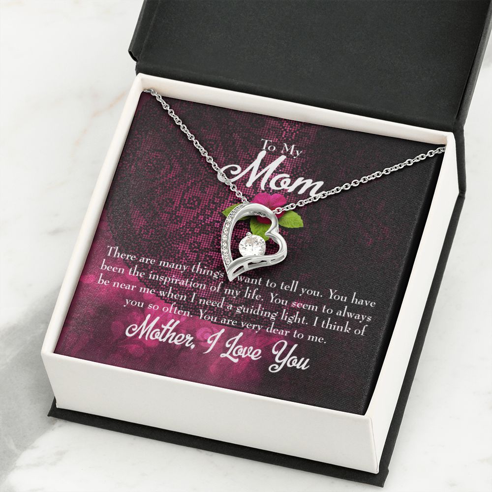 To Mom Message to Mother Forever Necklace w Message Card-Express Your Love Gifts