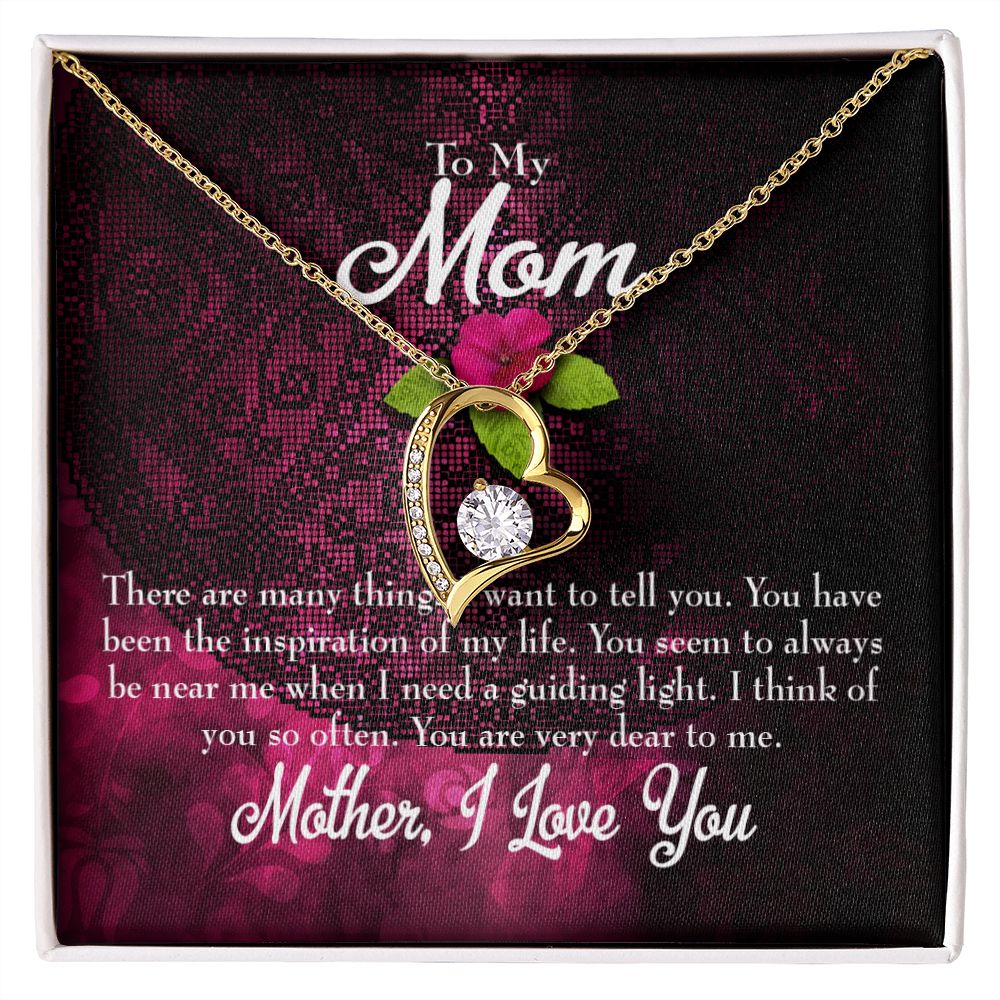 To Mom Message to Mother Forever Necklace w Message Card-Express Your Love Gifts