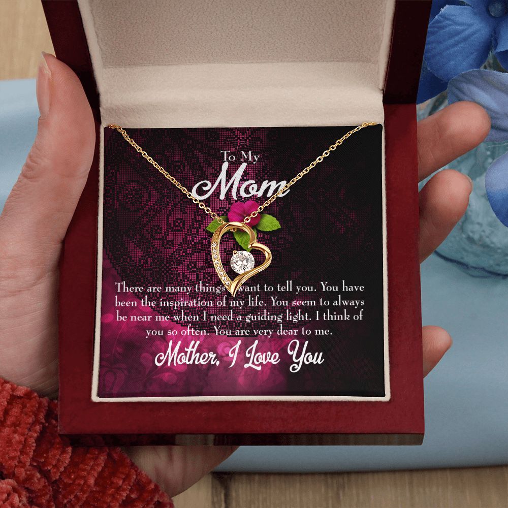 To Mom Message to Mother Forever Necklace w Message Card-Express Your Love Gifts