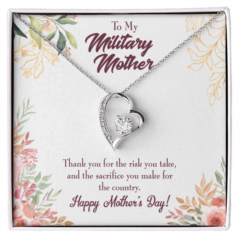 To Mom Military Mother Forever Necklace w Message Card-Express Your Love Gifts