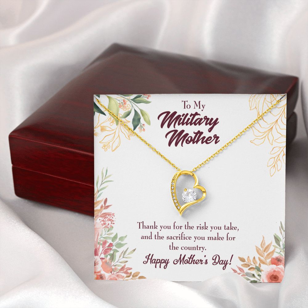 To Mom Military Mother Forever Necklace w Message Card-Express Your Love Gifts