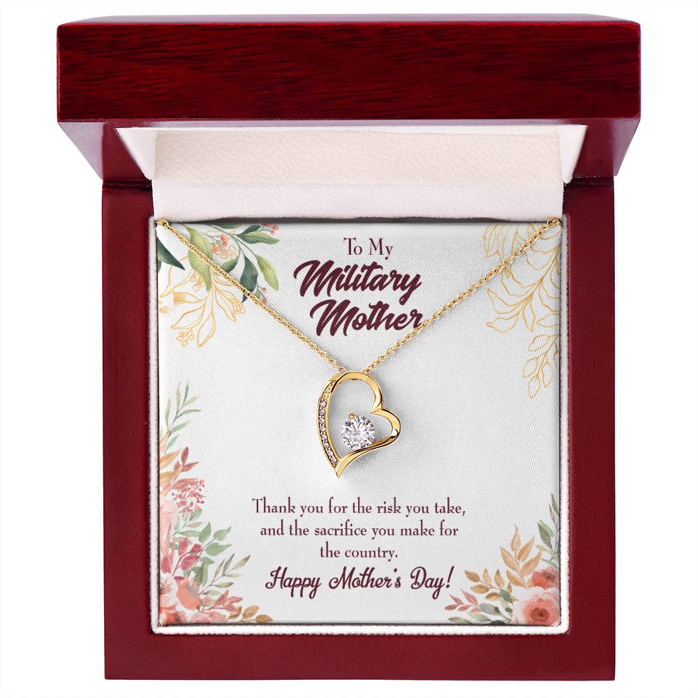 To Mom Military Mother Forever Necklace w Message Card-Express Your Love Gifts