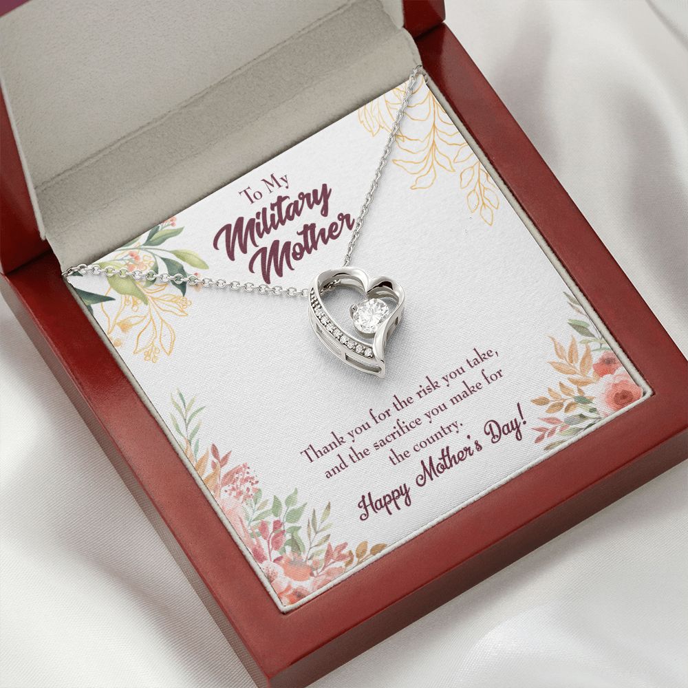 To Mom Military Mother Forever Necklace w Message Card-Express Your Love Gifts