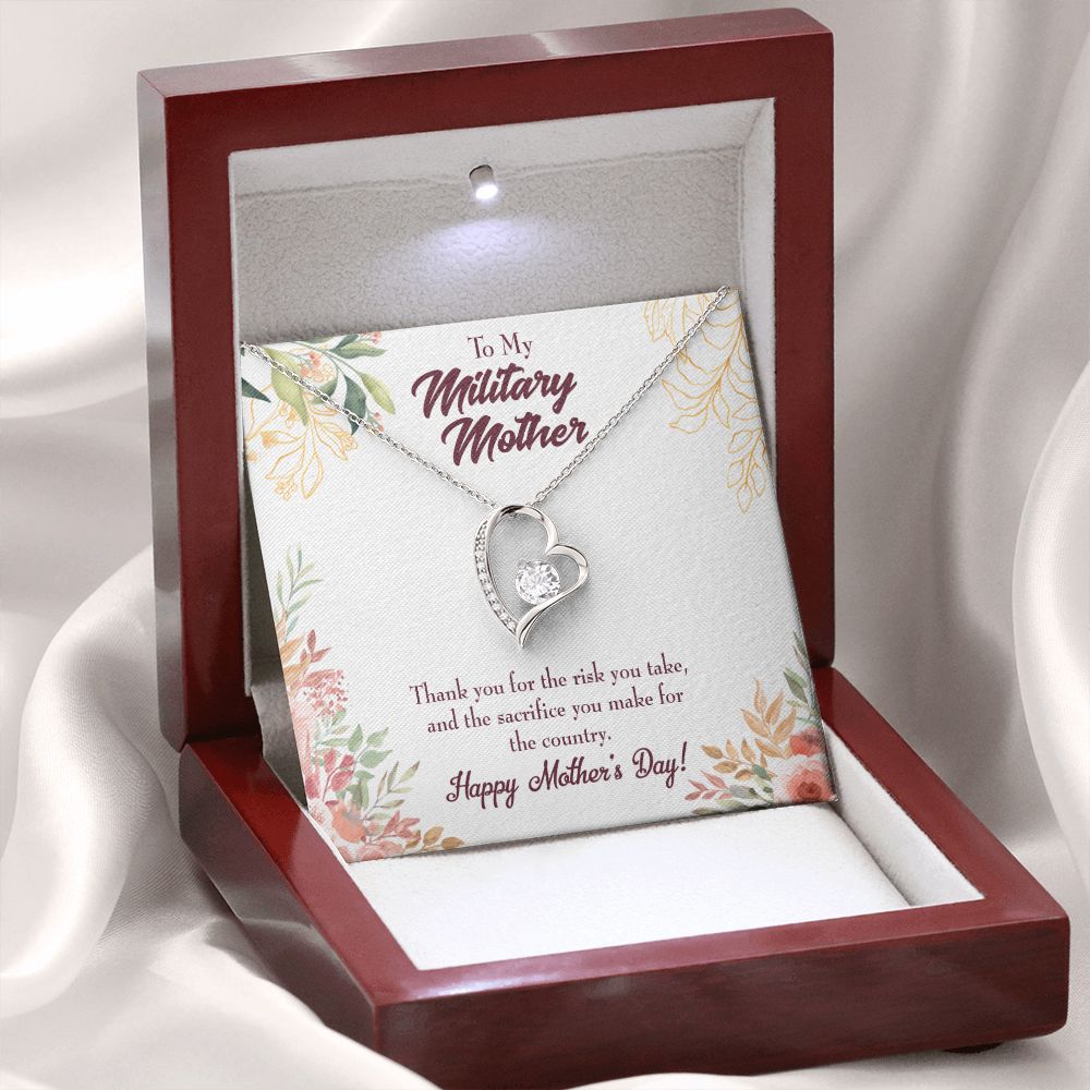 To Mom Military Mother Forever Necklace w Message Card-Express Your Love Gifts