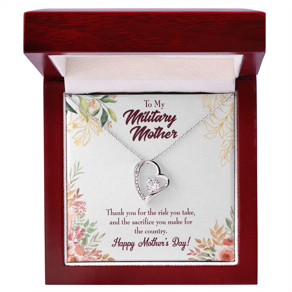 To Mom Military Mother Forever Necklace w Message Card-Express Your Love Gifts