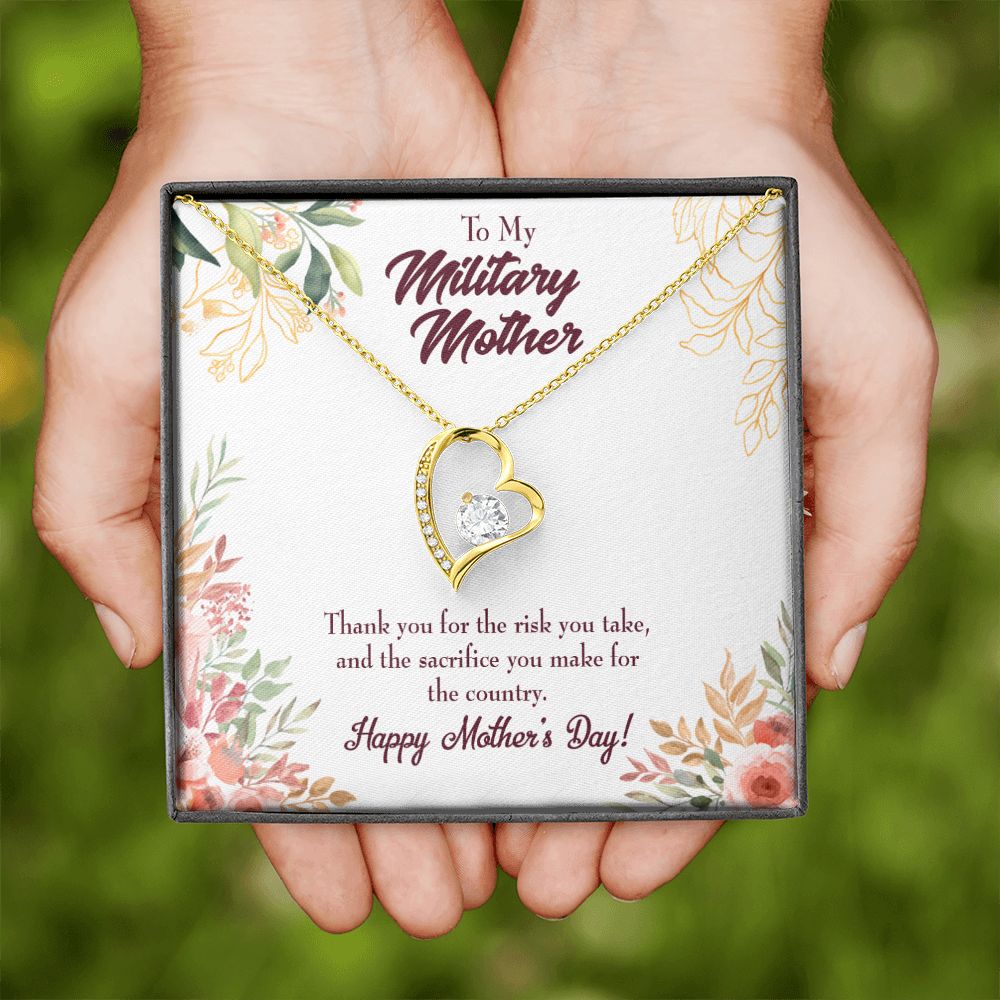 To Mom Military Mother Forever Necklace w Message Card-Express Your Love Gifts