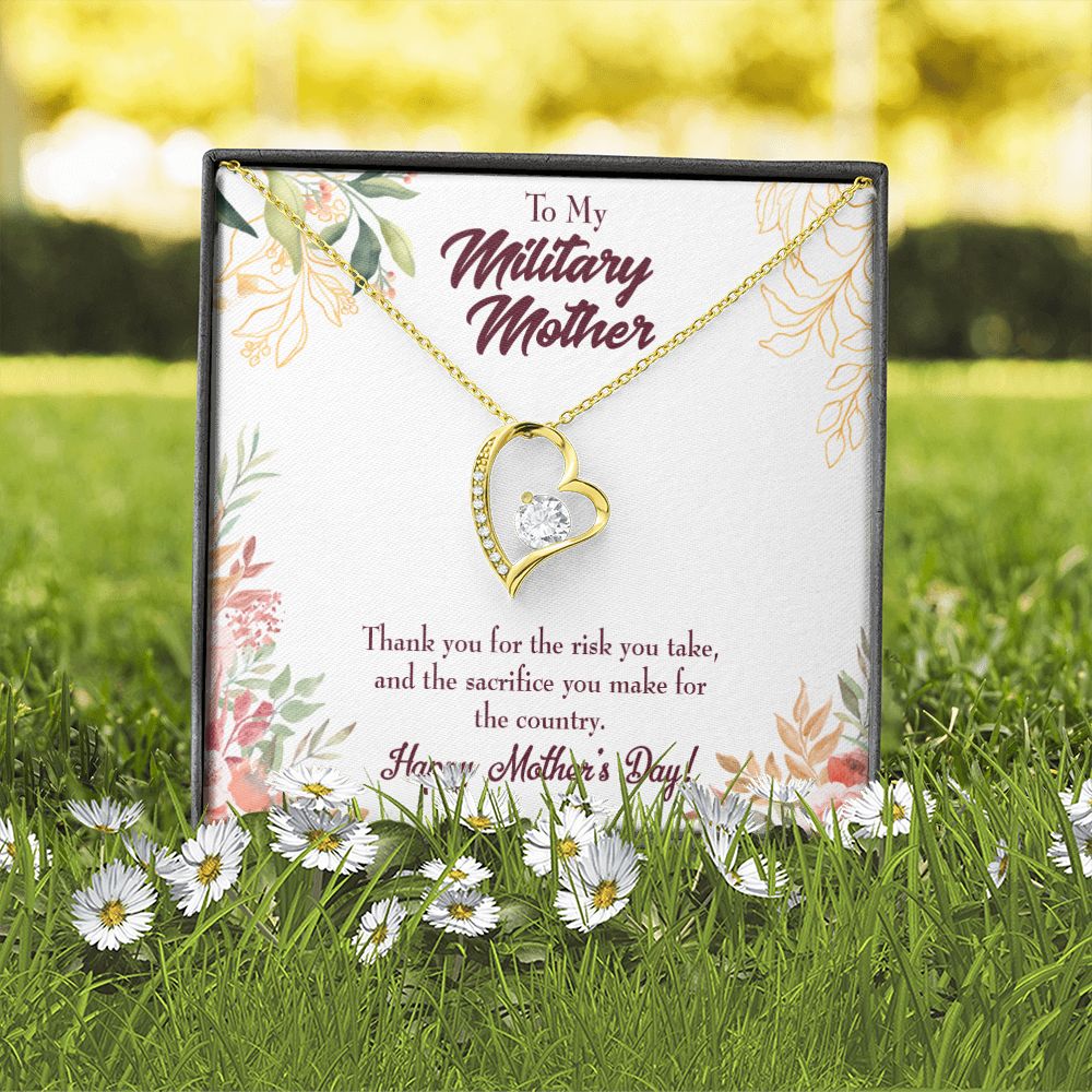 To Mom Military Mother Forever Necklace w Message Card-Express Your Love Gifts