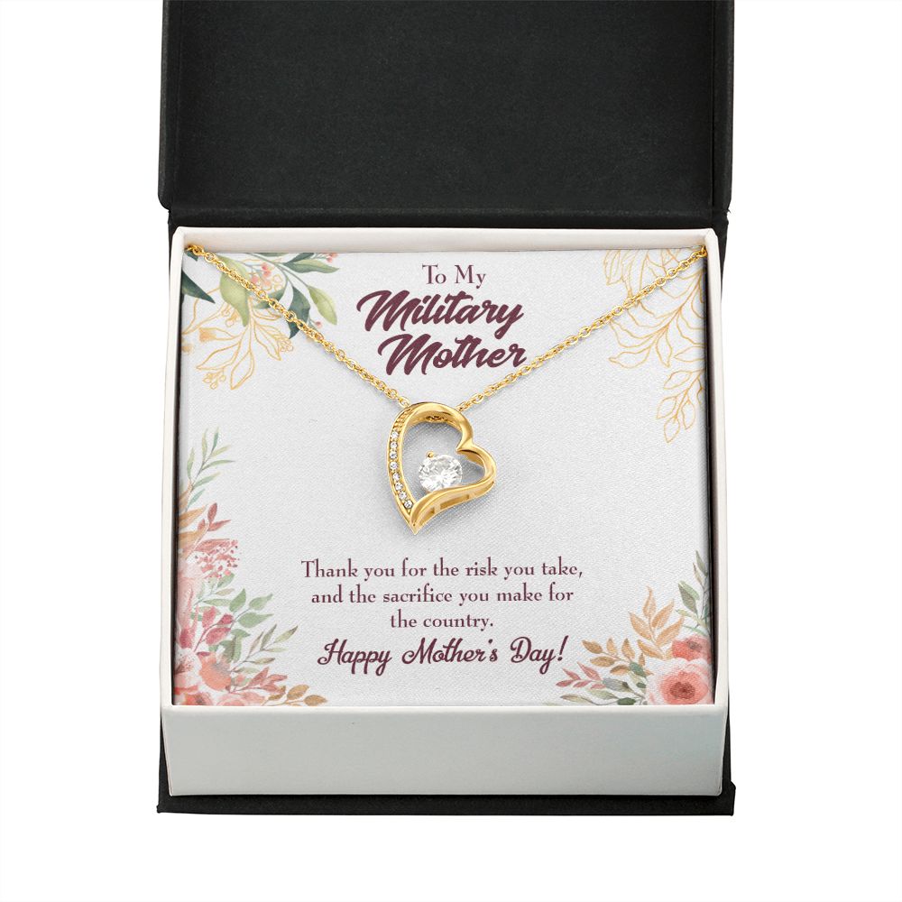 To Mom Military Mother Forever Necklace w Message Card-Express Your Love Gifts